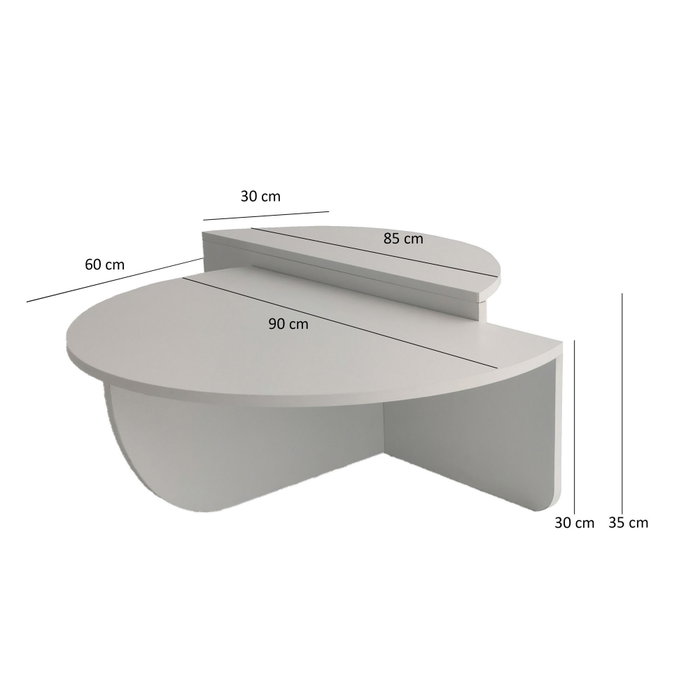 Hanah Home Podium - Mesa de centro Blanca